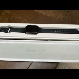 42mm Apple Watch Sport- 7000 series. Black M/L band.